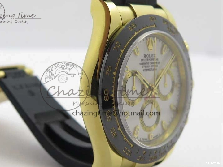 on V3 Strap Extra 1:1 116518 SS Black Strap) YG Dial 904L (Free Case Edition Noob SA4130 White Best Daytona Plated Rubber 1229